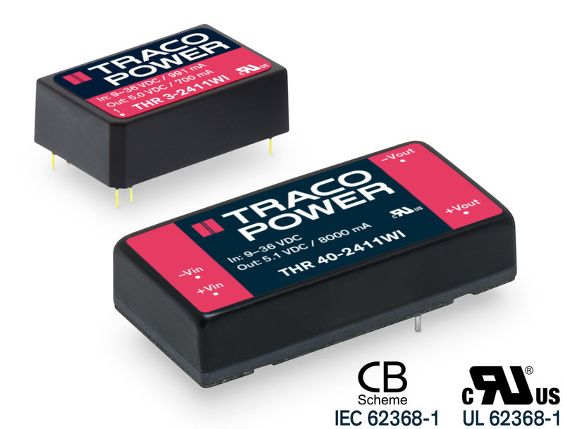 THR Series- Reinforced isolated DC/DC converters with 3000 VAC isolation voltage